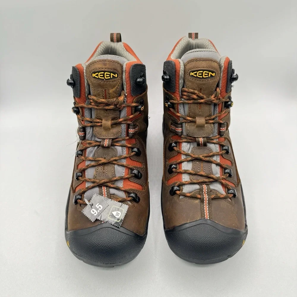 Keen Pittsburgh Boots Men's Size 9.5 D Orange Waterproof Leather